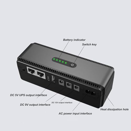 UPS Battery Backup – High-Capacity Uninterruptible Power Supply for Router, Modem & Security Camera (US Plug)