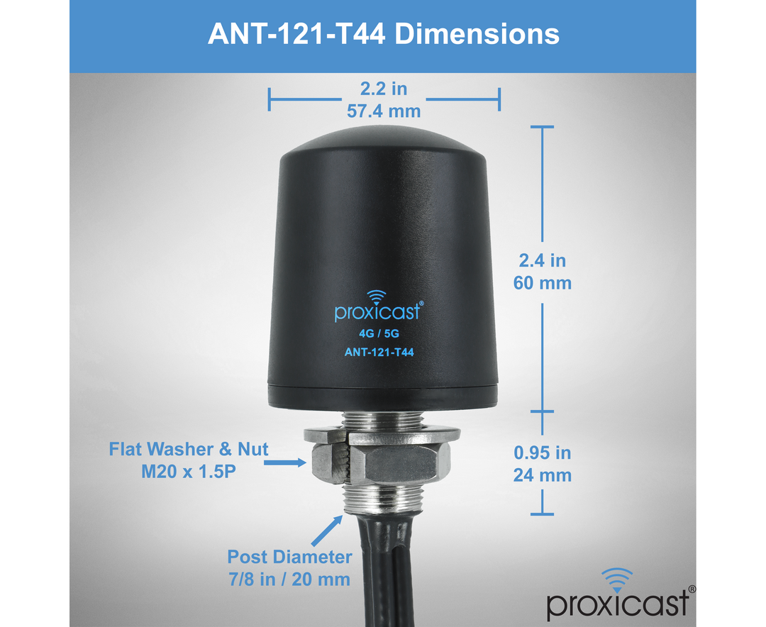Proxicast Pro-Grade 4x4 MIMO 4G/5G Vandal Resistant Low-Profile Through-Hole Mount Omni-Directional Antenna