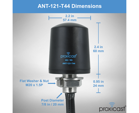 Proxicast Pro-Grade 4x4 MIMO 4G/5G Vandal Resistant Low-Profile Through-Hole Mount Omni-Directional Antenna
